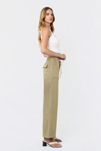 Load image into Gallery viewer, Vervet High Rise Baggy Wide Leg Jean w/ Drawstring / Herb
