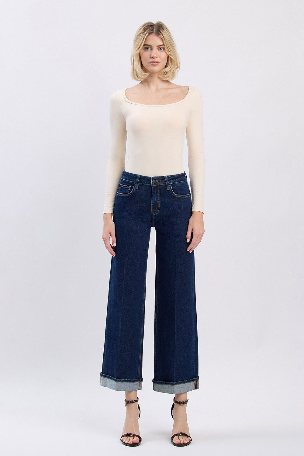 Vervet High Rise Ankle Wide Leg Denim / Reward