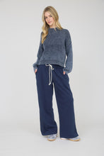 Load image into Gallery viewer, Vintage Chic Navy Wide Leg Lounge Pant
