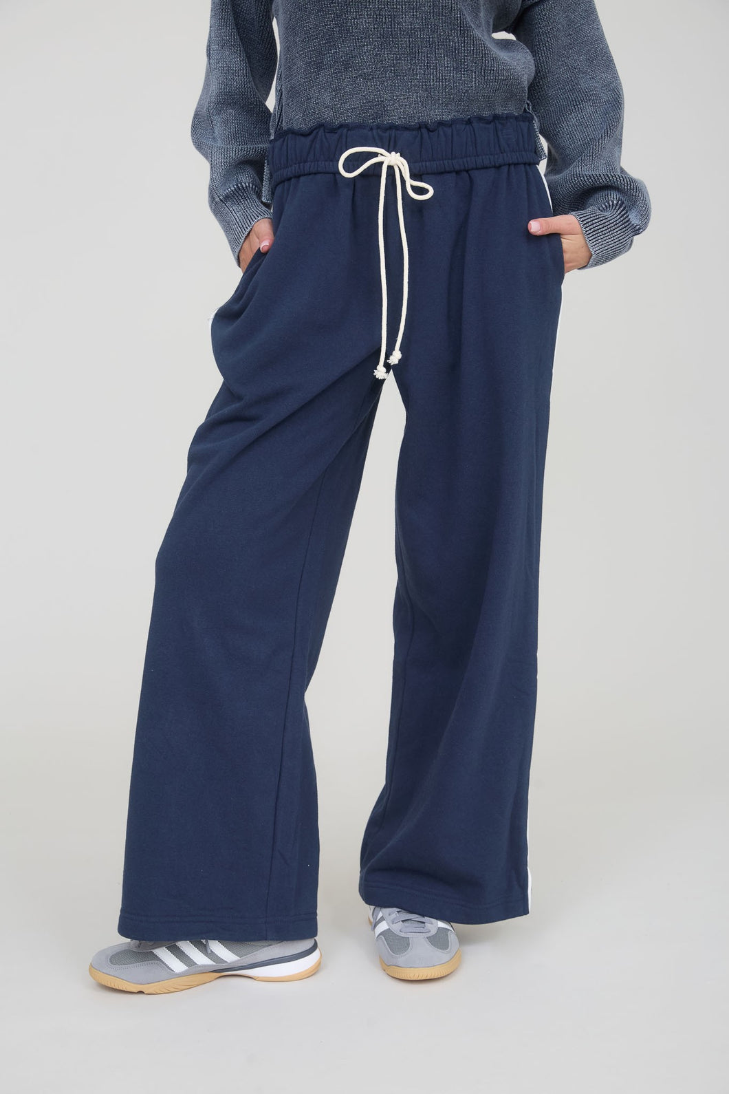 Vintage Chic Navy Wide Leg Lounge Pant