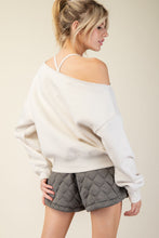 Load image into Gallery viewer, Rae Mode French Terry Fleece Off Shoulder Top
