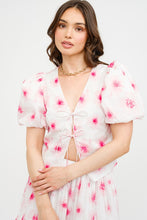 Load image into Gallery viewer, Sofie The Label Carmine Floral Tie Top
