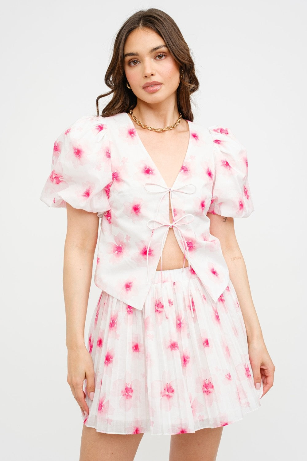 Sofie The Label Carmine Floral Tie Top