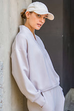 Load image into Gallery viewer, Rae Mode Scuba Luxe V-neck Zip Up / Mocha Cream
