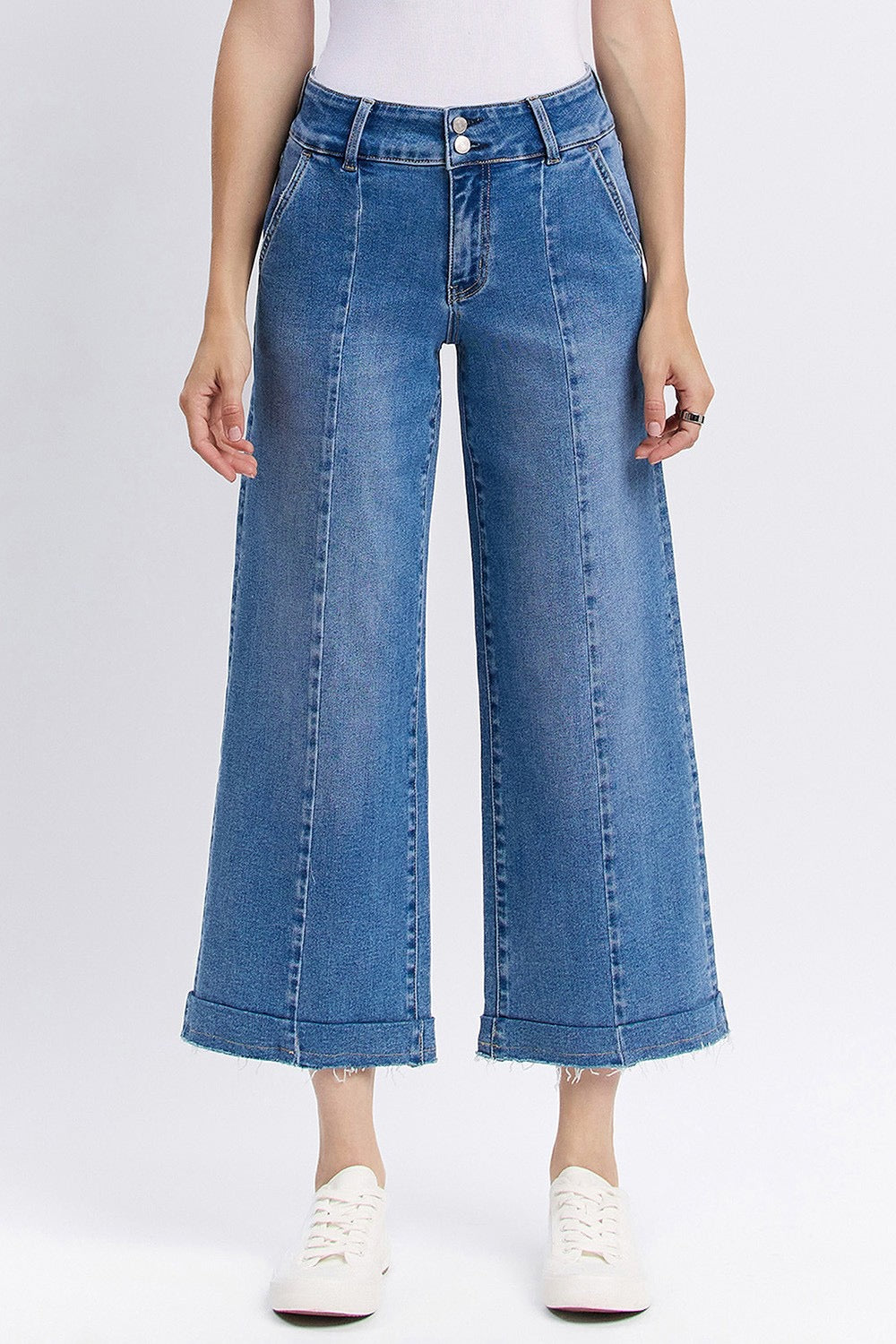 Vervet High Rise Two Button Wide Leg Trouser