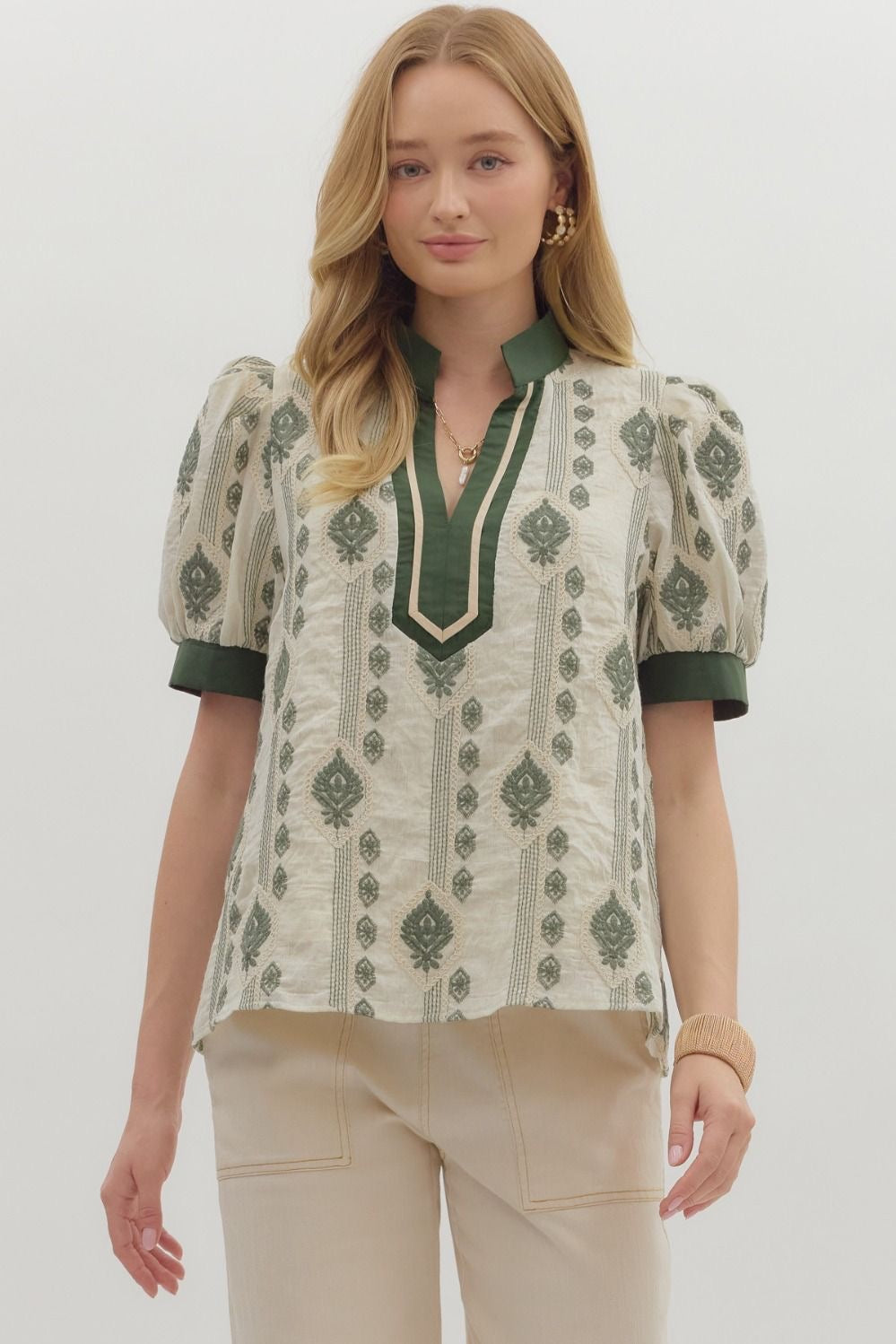 Forrest Frolics Embroidered Top