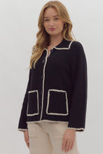 Load image into Gallery viewer, Delicate Fall Whipstitch Cardigan / Black
