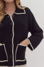 Load image into Gallery viewer, Delicate Fall Whipstitch Cardigan / Black
