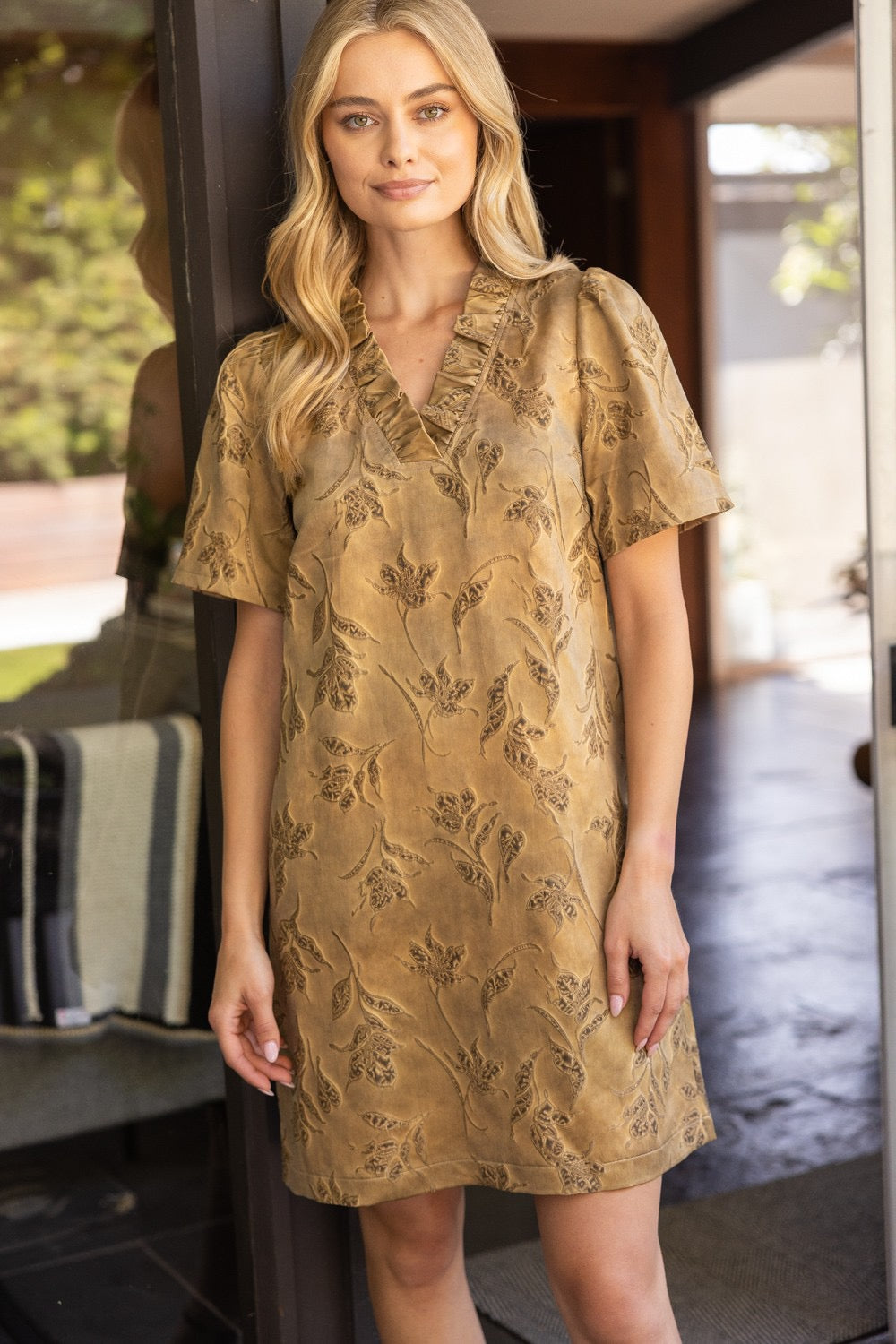 Burnout Jacquard Dress