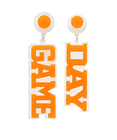 Orange & White Game Day Earrings