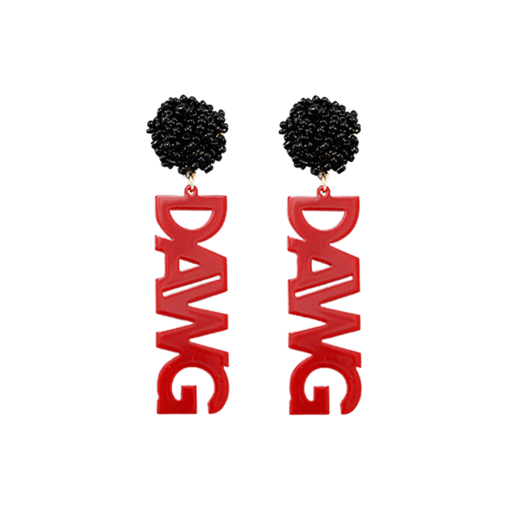 Red & Black “Dawg” Earrings